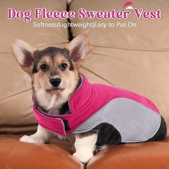 Lelepet Fleece Dog Jacket, Apparel for Cold Weather, Reversible Soft Warm 2xl - Picture 5 of 6